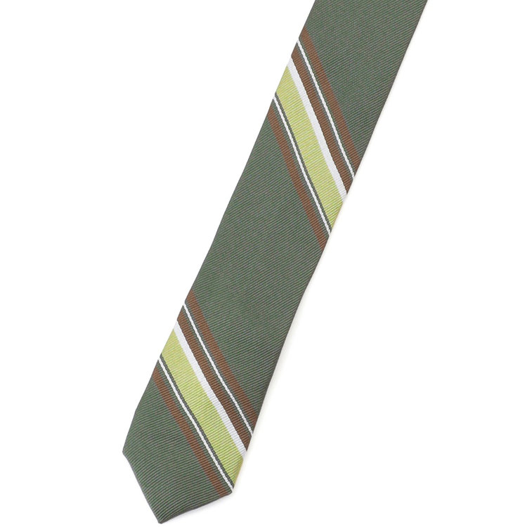 シルバーライン 【SILVER LINE】シルクストライプネクタイ 8.0cm幅/グリーン×ライトグリーン×ブラウン その他