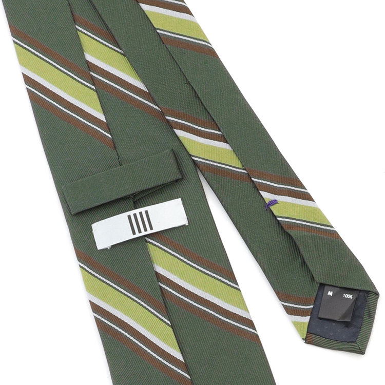 シルバーライン 【SILVER LINE】シルクストライプネクタイ 8.0cm幅/グリーン×ライトグリーン×ブラウン その他