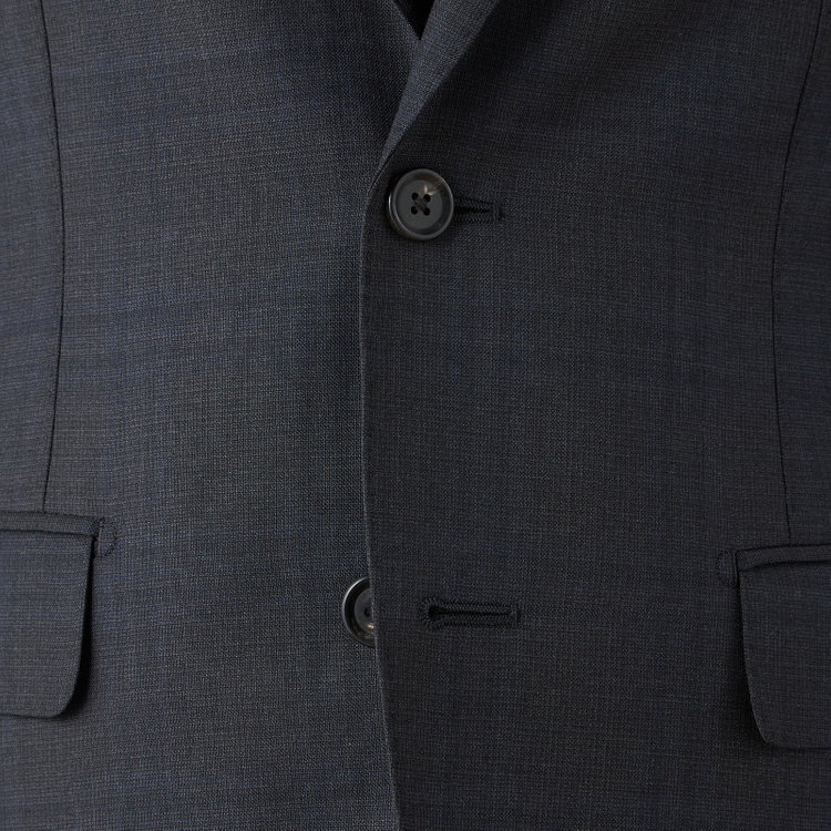 シルバーライン 【CLASSICO TAPERED】【秋冬】2釦シングルスーツ 1タック/ダークグレー×チェック/ウエストムーブ/Ermenegildo Zegna TRAVELLER woven in italy/※裾上げ必要 グレー濃色