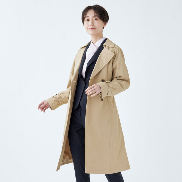 スーツセレクト 【WEB限定/OUTLET】【SUIT SELECT×Samantha Thavasa】バックプリーツ トレンチコート/ベージュ ベージュ系(薄茶)