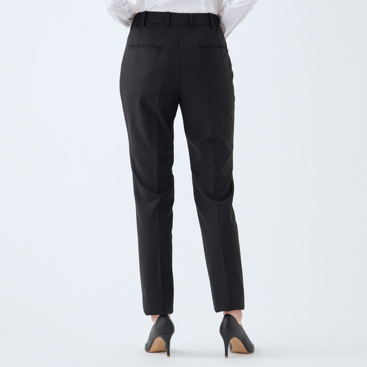 ブラックライン 【SUIT SELECT×Samantha Thavasa】【年間】ストレートパンツ/究極のブラック/4S/マシンウォシャブル/※裾上げ必要 黒