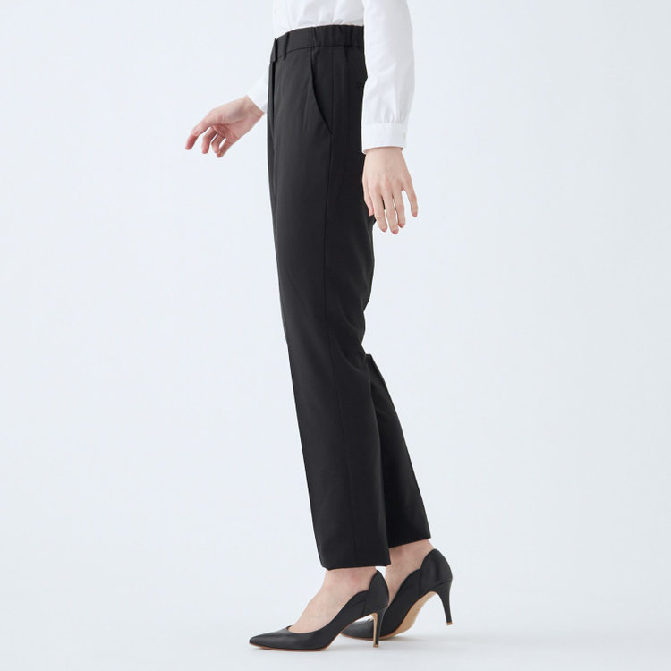 ブラックライン 【SUIT SELECT×Samantha Thavasa】【年間】ストレートパンツ/究極のブラック/4S/マシンウォシャブル/※裾上げ必要 黒