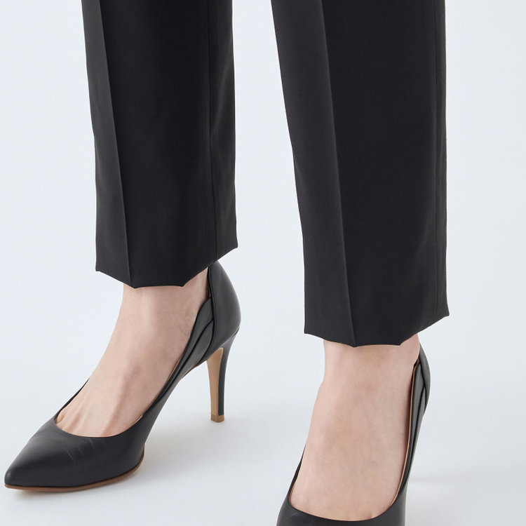 ブラックライン 【SUIT SELECT×Samantha Thavasa】【年間】ストレートパンツ/究極のブラック/4S/マシンウォシャブル/※裾上げ必要 黒