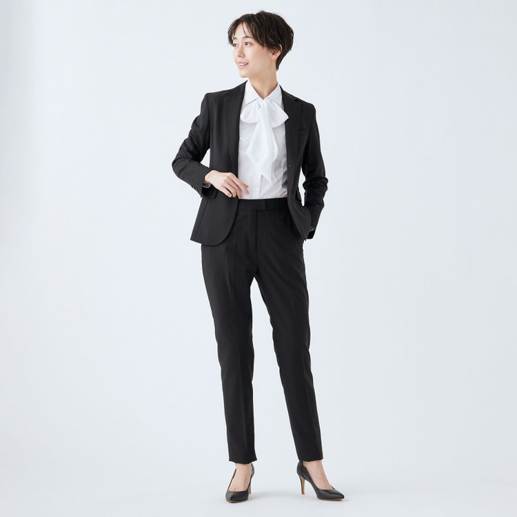 ブラックライン 【SUIT SELECT×Samantha Thavasa】【年間】ストレートパンツ/究極のブラック/4S/マシンウォシャブル/※裾上げ必要 黒