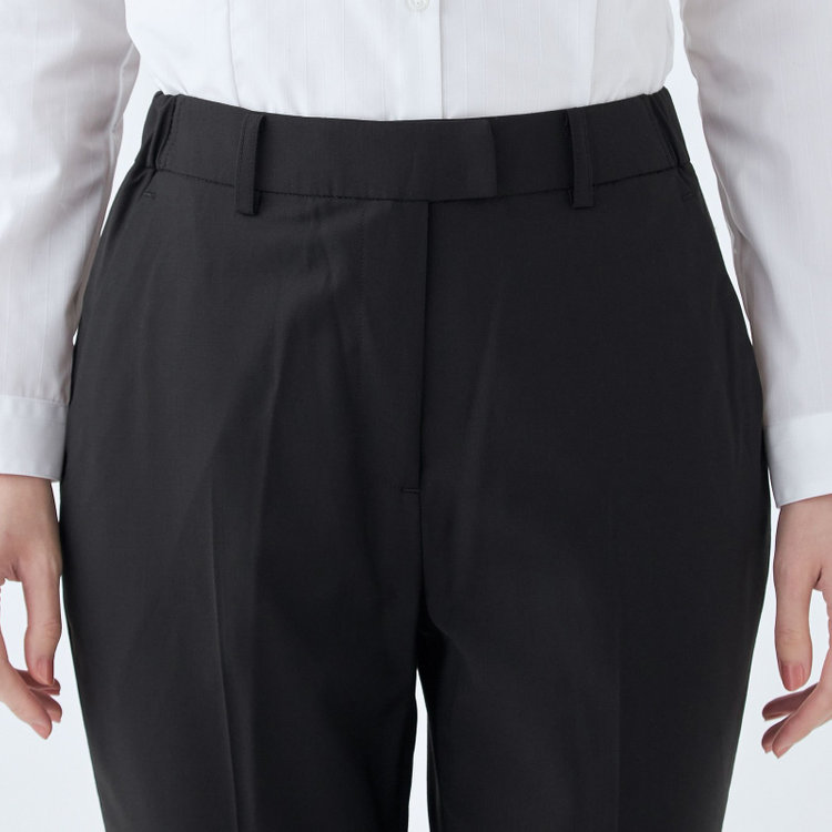 ブラックライン 【SUIT SELECT×Samantha Thavasa】【年間】ストレートパンツ/究極のブラック/4S/マシンウォシャブル/※裾上げ必要 黒