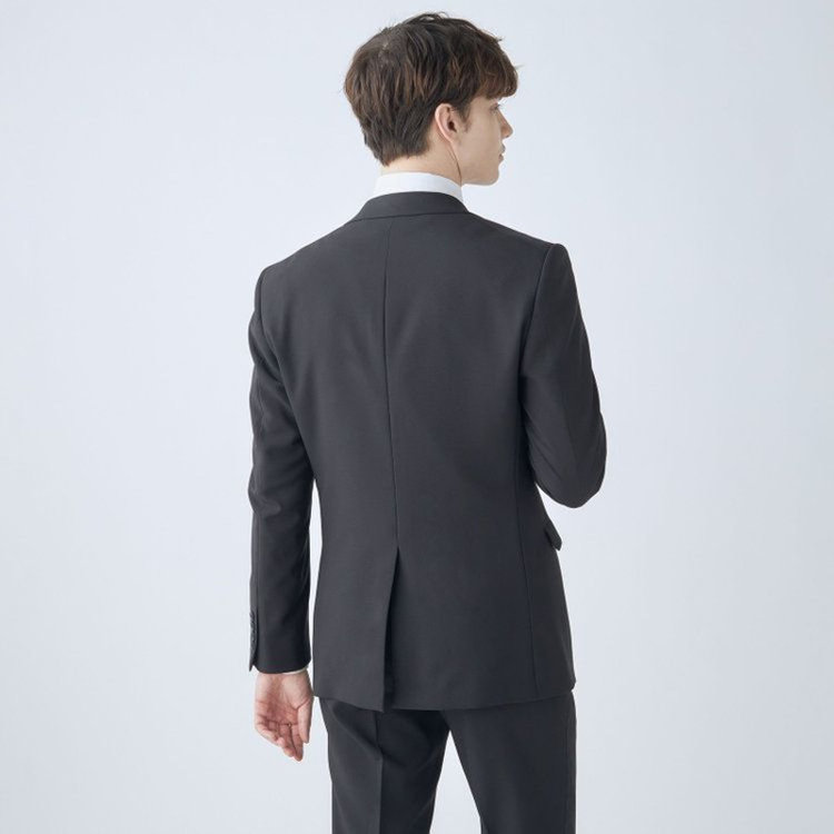 SUIT SELECT　アウトレット 【WEB限定/OUTLET】B級品スーツ【KSW】【年間】2釦シングルスーツ 0タック/ブラック/ A4サイズ ※裾直し済等 BLD2403-27_T 股下74cmシングル仕上げ 黒