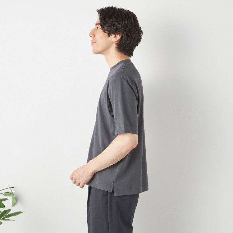 シルバーライン 【発送在庫あり】【スーツ屋が作った】BIZ Tシャツ/ダークグレー グレー濃色