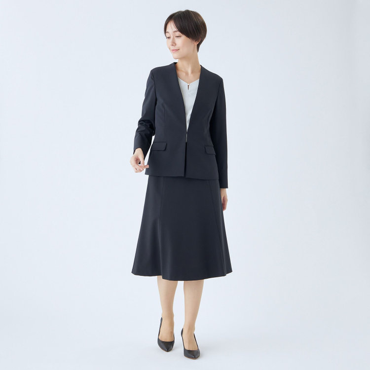 シルバーライン 【SL】【年間】セミフレアスカート/ネイビー/ウォッシャブル 紺中間