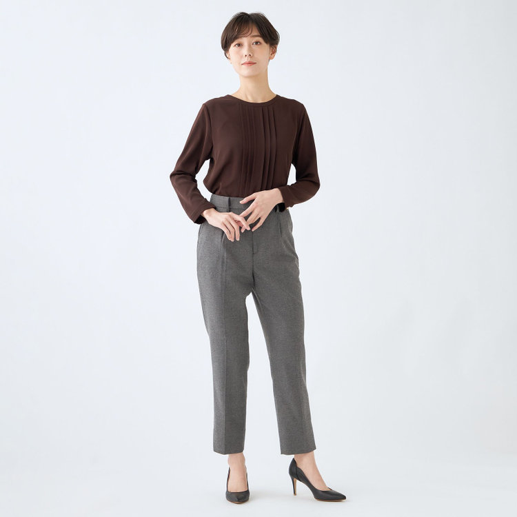 シルバーライン 【RELAX TAPERED】【秋冬】テーパードパンツ/グレー/ウエストシャーリング/RE:NEWOOL/※裾上げ済み仕様 グレー中間