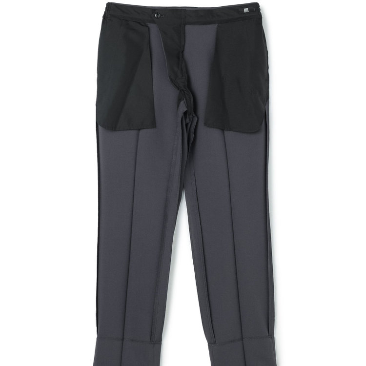 ブラックライン 【WEB限定】【発送在庫あり】【SLIM TAPERED】【年間】ウォッシャブル0タックテーパードパンツ/グレー/ウエストシャーリング仕様/裾上げ済仕様 グレー中間