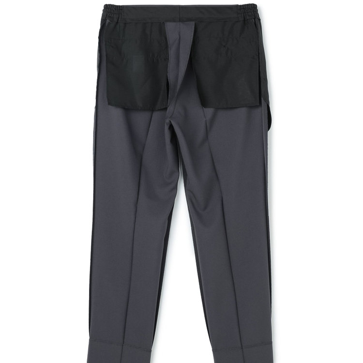 ブラックライン 【WEB限定】【発送在庫あり】【SLIM TAPERED】【年間】ウォッシャブル0タックテーパードパンツ/グレー/ウエストシャーリング仕様/裾上げ済仕様 グレー中間