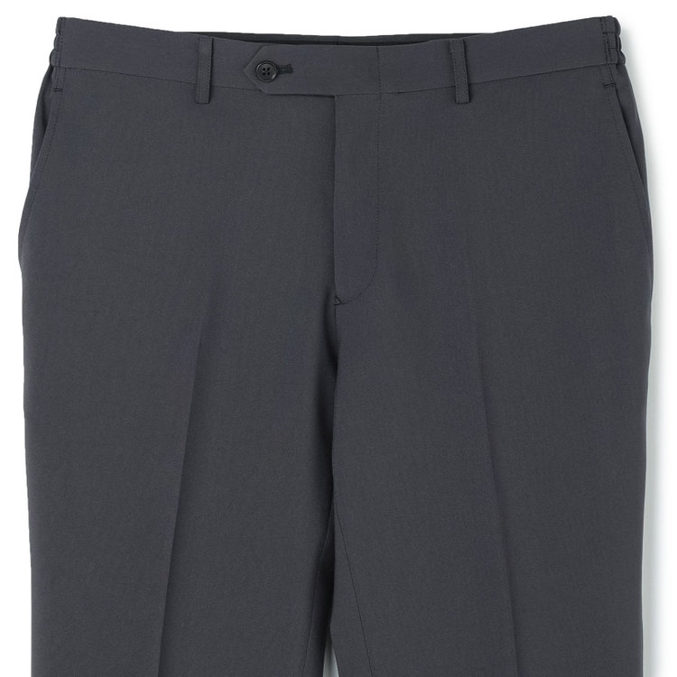 ブラックライン 【WEB限定】【発送在庫あり】【SLIM TAPERED】【年間】ウォッシャブル0タックテーパードパンツ/グレー/ウエストシャーリング仕様/裾上げ済仕様 グレー中間