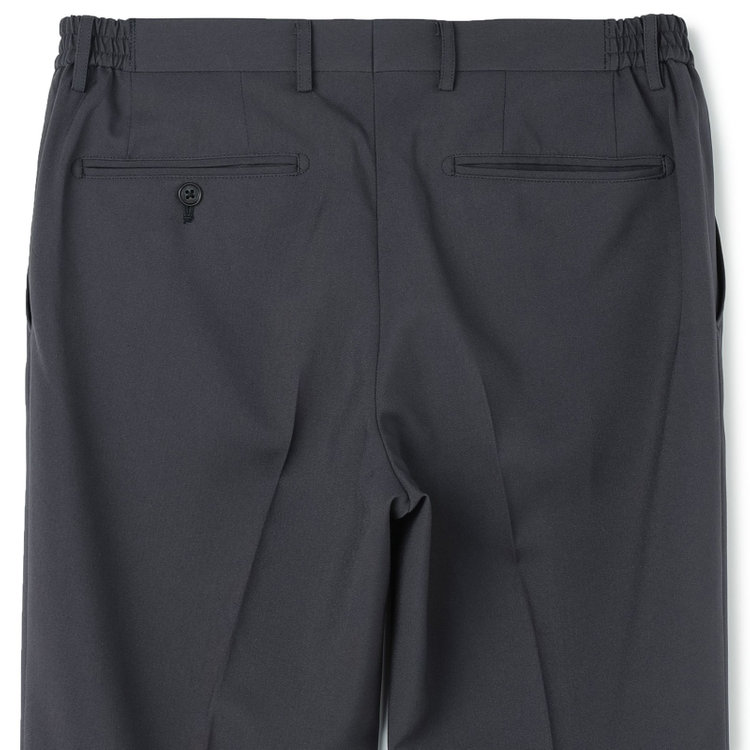 ブラックライン 【WEB限定】【発送在庫あり】【SLIM TAPERED】【年間】ウォッシャブル0タックテーパードパンツ/グレー/ウエストシャーリング仕様/裾上げ済仕様 グレー中間