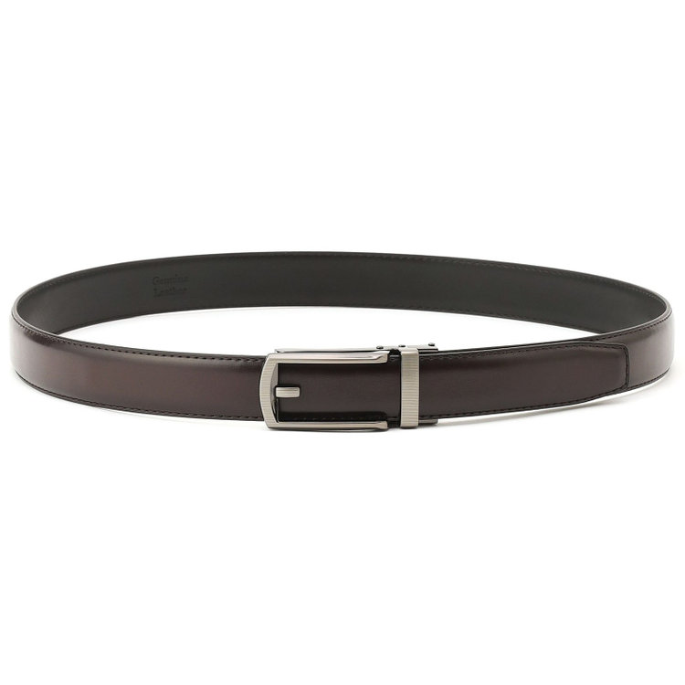 【フリーアジャスト仕様/5mm間隔/32段階】バックルベルト 2.9cm幅/ブラウン(ウエスト94cmまで対応)