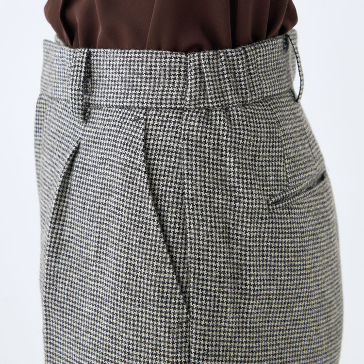 シルバーライン 【RELAX TAPERED】【秋冬】パンツ/ホワイト＆ブラック×ハウンドトゥース/ウエストシャーリング/RE:NEWOOL/※裾上げ済み仕様 グレー中間