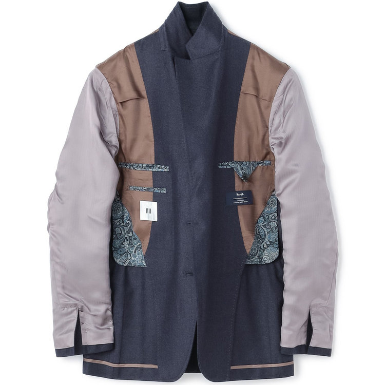 シルバーライン 【CLASSICO TAPERED】【秋冬】3釦段返りシングルスーツ 2タック/ネイビー/ウエストムーブ/MARZOTTO/※裾上げ必要 紺中間