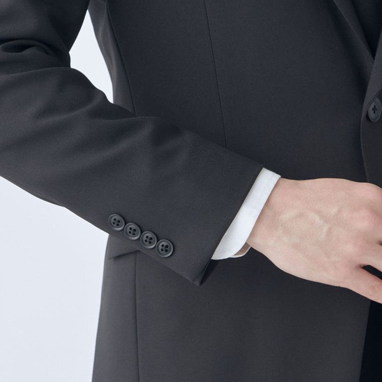 SUIT SELECT　アウトレット 【WEB限定/OUTLET】B級品スーツ【KSW】【年間】2釦シングルスーツ 0タック/ブラック/ A4サイズ ※裾直し済等 BLD2403-27_T 股下74cmシングル仕上げ 黒