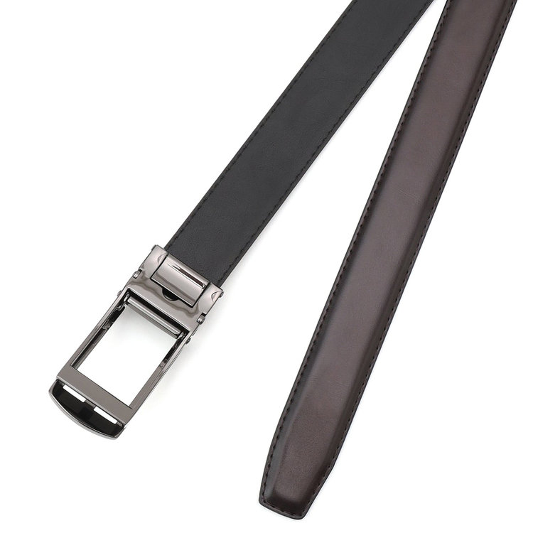 シルバーライン 【フリーアジャスト仕様/5mm間隔/32段階】バックルベルト 2.9cm幅/ブラウン(ウエスト94cmまで対応) 茶濃色