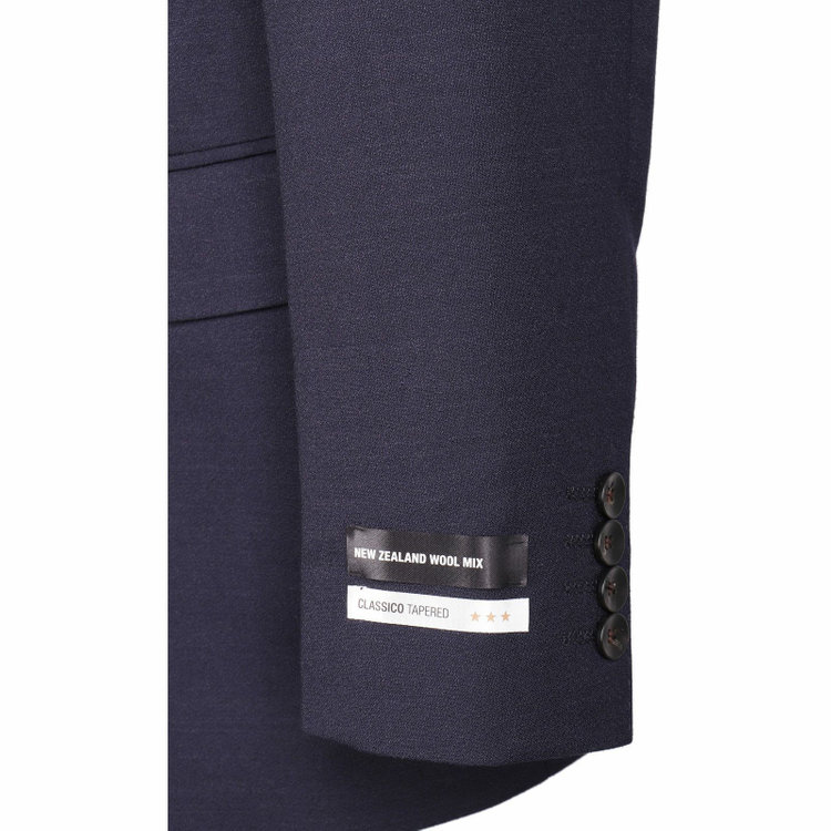 スーツセレクト 【発送在庫あり】【CLASSICO TAPERED】【年間】2釦シングルスリーピーススーツ 1タック/ネイビー×ソリッド/ストレッチ/NEW ZEALAND WOOL MIX ネイビー系(紺)