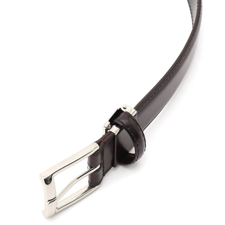 ブラックライン ピンバックルベルト 3.0幅/ダークブラウン(ウエスト110cmまで対応) 茶濃色