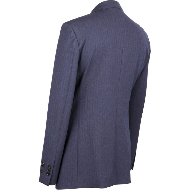 スーツセレクト 【発送在庫あり】【SLIM TAPERED_2】【年間】2釦シングルスリーピーススーツ 0タック/ネイビー×シャドーストライプ/4S/※パンツ裾上げ済仕様 ネイビー系(紺)