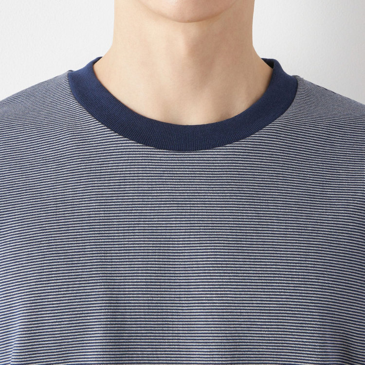 スーツセレクト 【RBC/長袖】ボーダーシャツ/ネイビー 紺淡色