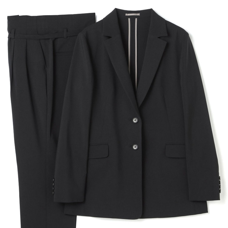 シルバーライン 【SL】【年間】2釦シングルパンツスーツ/ブラック/ウォッシャブル/Naturemier/※パンツ裾上げ済仕様 黒