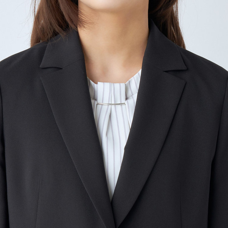 シルバーライン 【SL】【年間】2釦シングルパンツスーツ/ブラック/ウォッシャブル/Naturemier/※パンツ裾上げ済仕様 黒