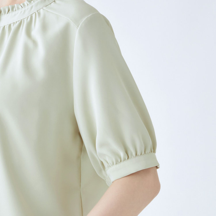 シルバーライン 【SILVER LINE/5分袖】2WAYパール釦付きプルオーバー/グリーン 緑淡色