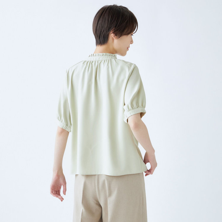 シルバーライン 【SILVER LINE/5分袖】2WAYパール釦付きプルオーバー/グリーン 緑淡色