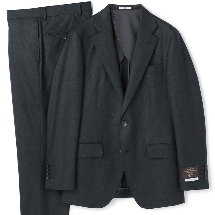 シルバーライン 【CLASSICO TAPERED】【秋冬】2釦シングルスーツ 1タック/グリーン/CANONICO 1663 fabric made in italy/※裾上げ必要 緑中間