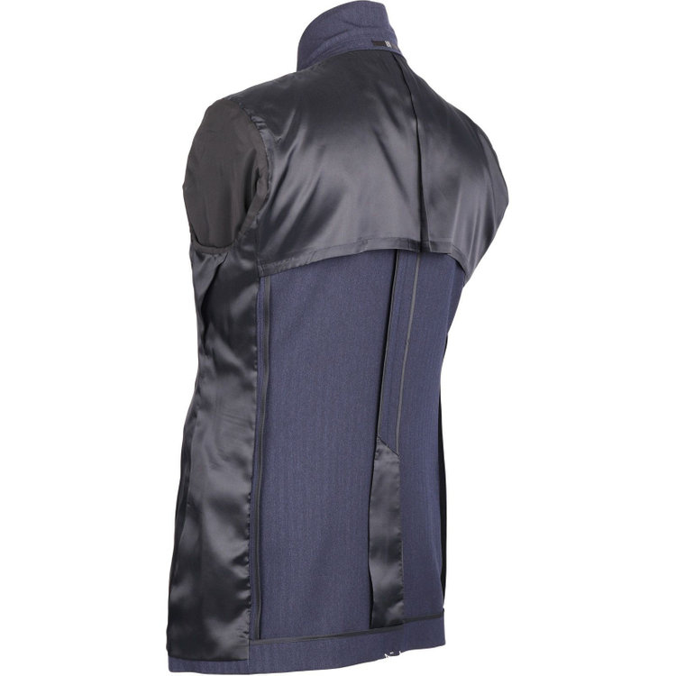 スーツセレクト 【発送在庫あり】【SLIM TAPERED_2】【年間】2釦シングルスリーピーススーツ 0タック/ネイビー×シャドーストライプ/4S/※パンツ裾上げ済仕様 ネイビー系(紺)