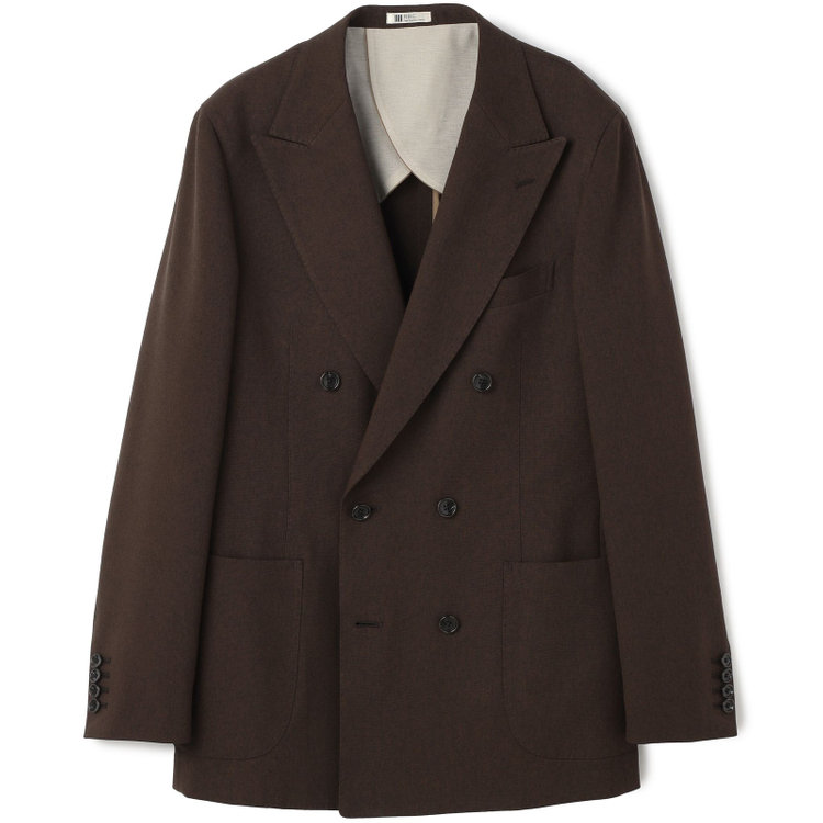 シルバーライン 【RBC】【春夏】6釦2掛けダブルジャケット/ブラウン/パッチポケット/4S SUSTAINABILITY&ECOLOGY FABRIC 茶中間