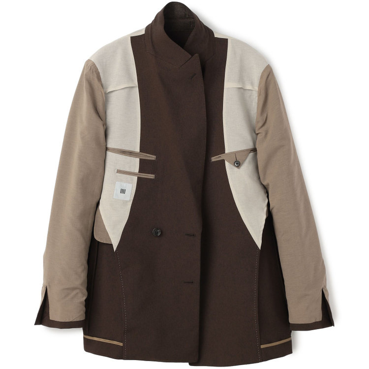 シルバーライン 【RBC】【春夏】6釦2掛けダブルジャケット/ブラウン/パッチポケット/4S SUSTAINABILITY&ECOLOGY FABRIC 茶中間