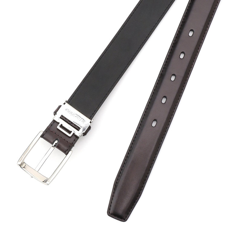 ブラックライン ピンバックルベルト 3.0幅/ダークブラウン(ウエスト110cmまで対応) 茶濃色