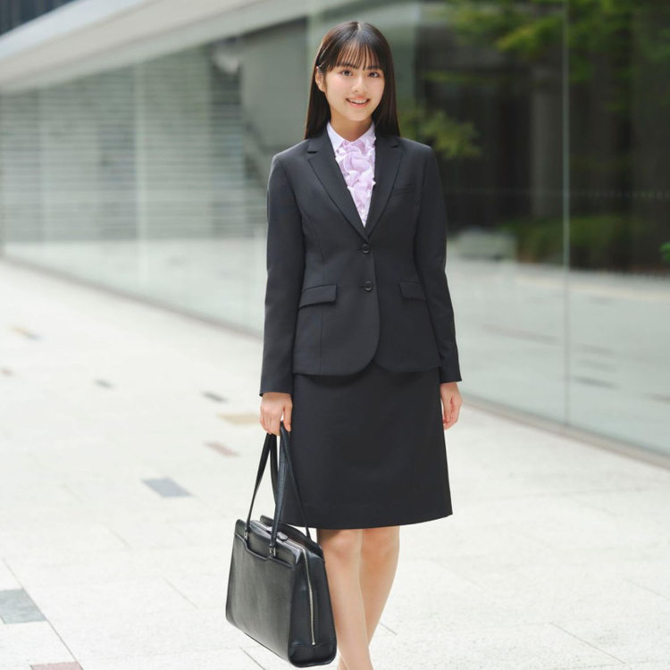 ブラックライン 【SUIT SELECT×Samantha Thavasa】【年間】バックフレアセミタイトスカート/究極のブラック/4S/マシンウォシャブル 黒