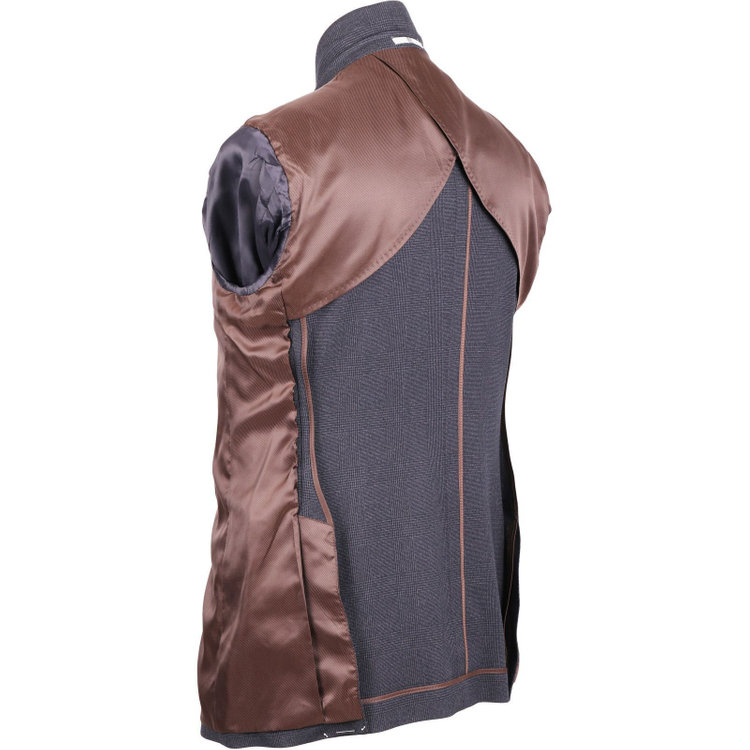 スーツセレクト 【発送在庫あり】【CLASSICO TAPERED】【秋冬】2釦シングルスリーピーススーツ 1タックテーパードパンツ/ネイビー×チェック/ウエストムーブ/4S SUSTAINABILITY&ECOLOGY FABRIC/※パンツ裾上げ済仕様 ネイビー系(紺)