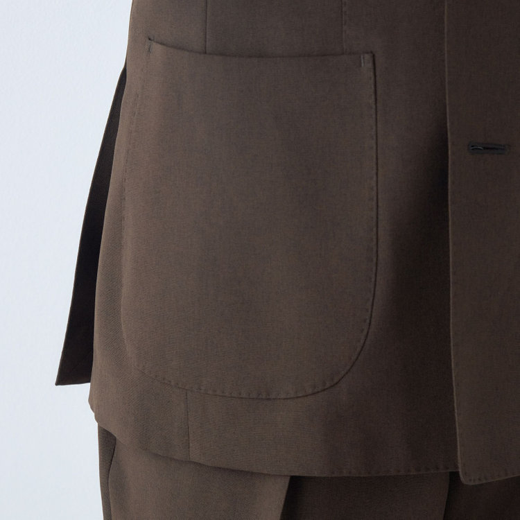 シルバーライン 【RBC】【春夏】6釦2掛けダブルジャケット/ブラウン/パッチポケット/4S SUSTAINABILITY&ECOLOGY FABRIC 茶中間