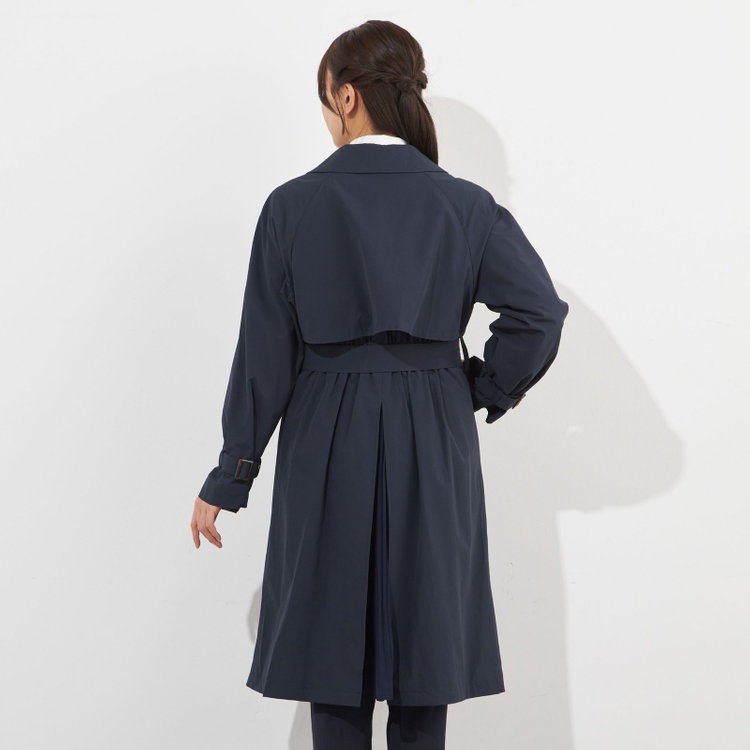 スーツセレクト 【SUIT SELECT×Samantha Thavasa】バックプリーツ トレンチコート/ネイビー 紺中間