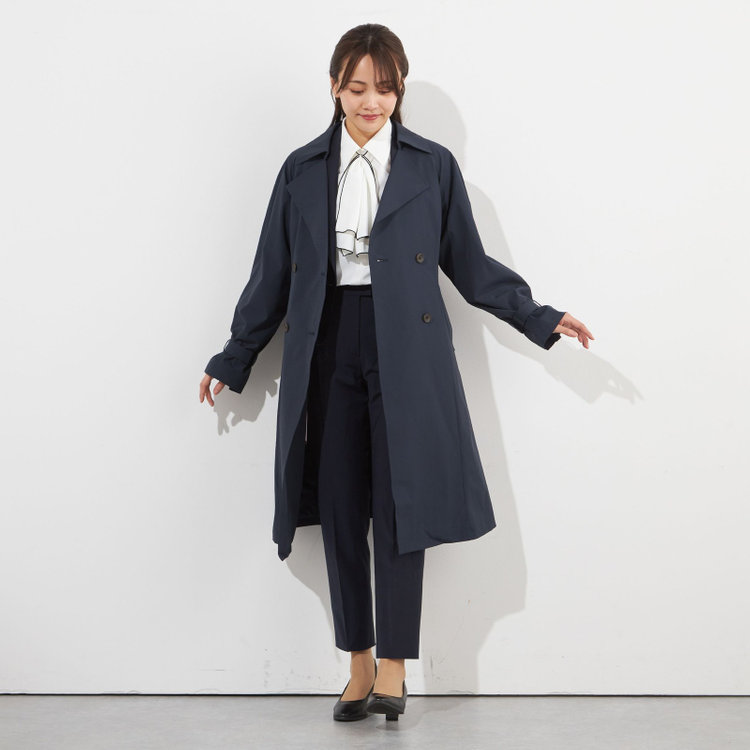 スーツセレクト 【SUIT SELECT×Samantha Thavasa】バックプリーツ トレンチコート/ネイビー 紺中間