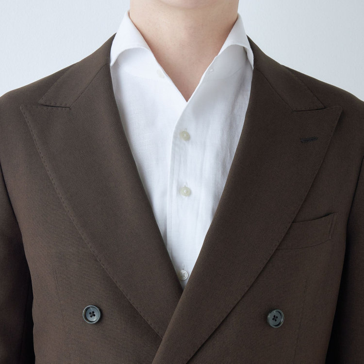 シルバーライン 【RBC】【春夏】6釦2掛けダブルジャケット/ブラウン/パッチポケット/4S SUSTAINABILITY&ECOLOGY FABRIC 茶中間