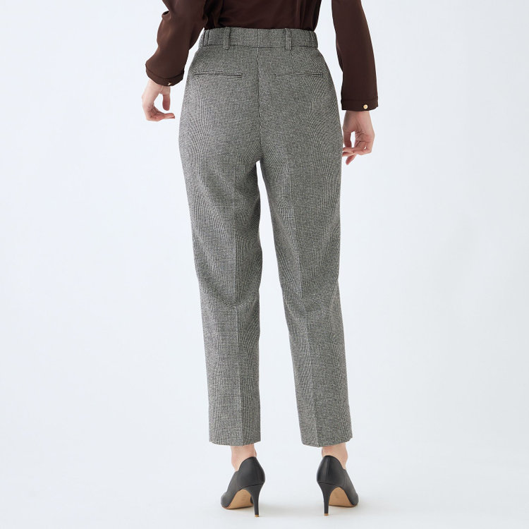 シルバーライン 【RELAX TAPERED】【秋冬】パンツ/ホワイト＆ブラック×ハウンドトゥース/ウエストシャーリング/RE:NEWOOL/※裾上げ済み仕様 グレー中間