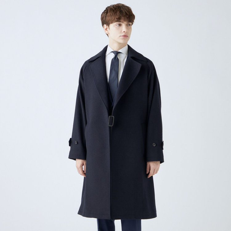 ブラックライン 【発送在庫あり】【SL】ウールブレンドタイロッケンコート/ネイビー ネイビー系(紺)