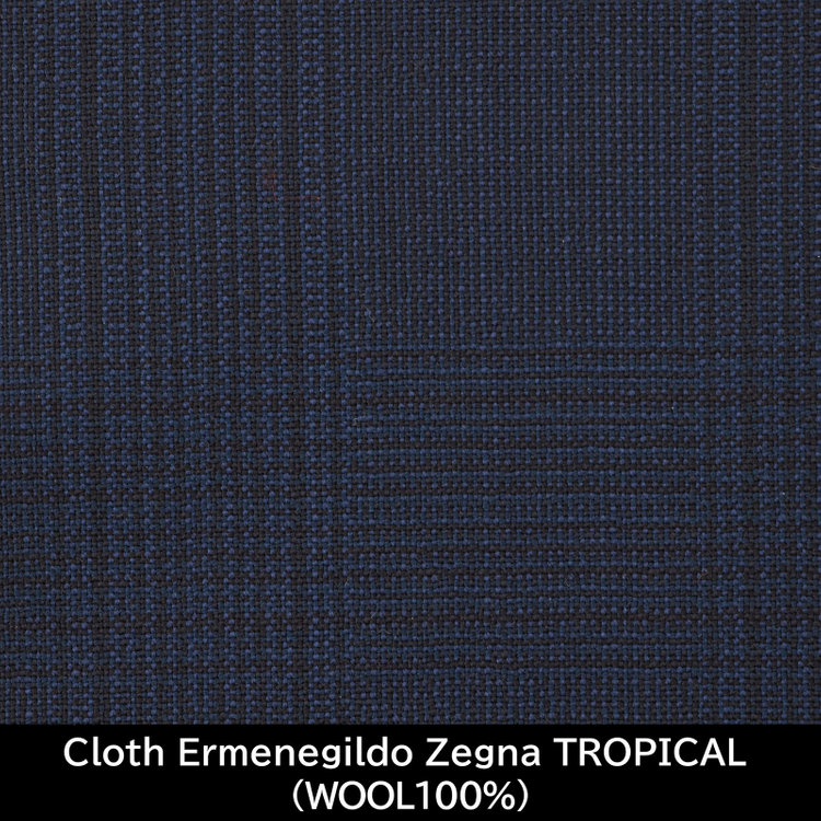スーツセレクト 【国内縫製】【MEN'S】【パターンオーダー】【CLASSICO TAPERED S】【春夏】スーツ/ネイビー/Cloth Ermenegildo Zegna TROPICAL (WOOL100%) 紺中間