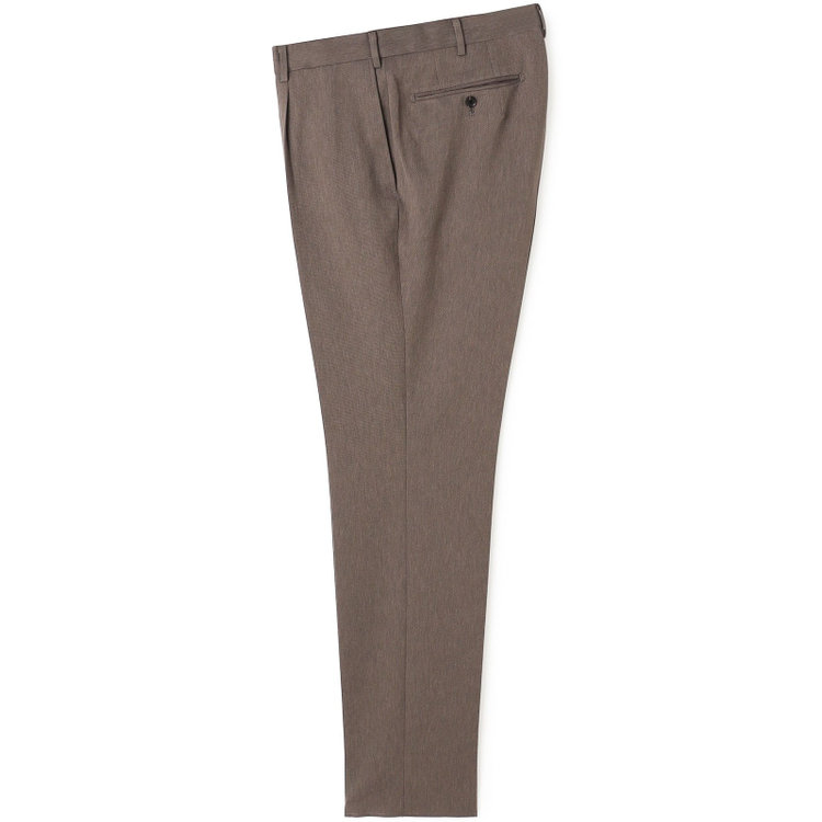 シルバーライン 【CLASSICO TAPERED】【春夏】1タックテーパードパンツ/ブラウン/ウエストムーブ仕様/4S SUSTAINABILITY&ECOLOGY FABRIC/※裾上げ済仕様 茶淡色