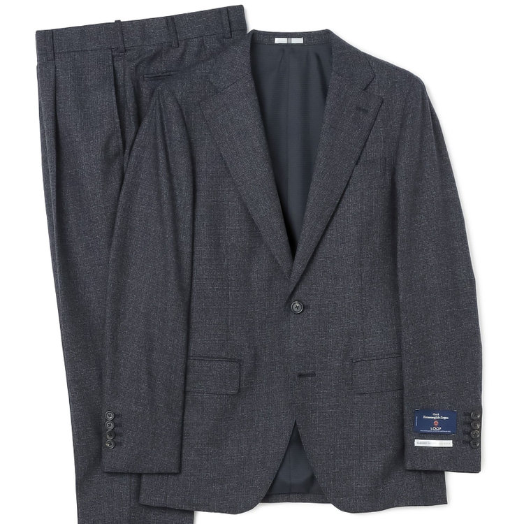 シルバーライン 【発送在庫あり】【CLASSICO TAPERED】【秋冬】2釦シングルスーツ 1タック/グレー/Ermenegildo Zegna LOOP woven in italy/※裾上げ必要 グレー濃色
