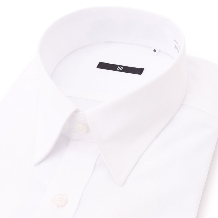 ブラックライン 【発送在庫あり】【BLACK LINE/半袖】【形態安定】レギュラーカラードレスワイシャツ/ホワイト×ソリッド 白