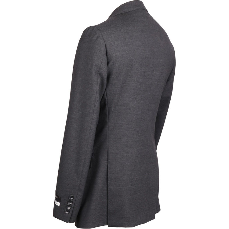 スーツセレクト 【発送在庫あり】【CLASSICO TAPERED】【年間】2釦シングルスリーピーススーツ 1タック/グレー×ソリッド/ストレッチ/NEW ZEALAND WOOL MIX グレー系(灰)