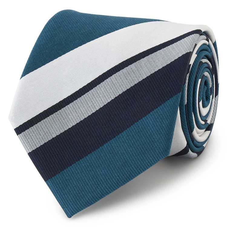 ブラックライン 【BLACK LINE】シルクブレンドストライプネクタイ 7.5cm幅/ブルー×ネイビー その他