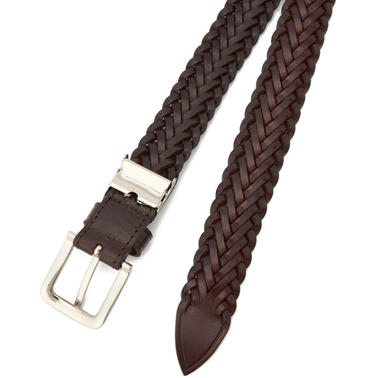 スーツセレクト ピンバックルメッシュベルト 2.8cm幅/ブラウン(ウエスト91cmまで対応) 茶中間